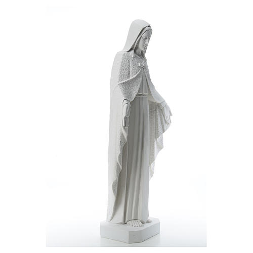 Virgen brazos abiertos 110cm de mármol blanco 4