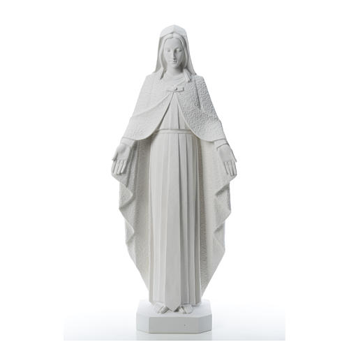 Virgem Maria braços abertos 110 cm imagem mármore branco 5