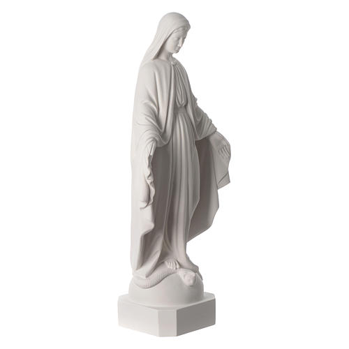 Statue de la Vierge Miraculeuse marbre blanc 62 cm 3