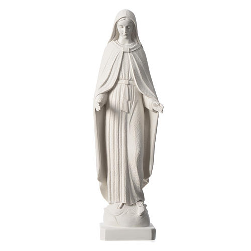 Vierge Miraculeuse marbre blanc reconstitué 62 cm 1