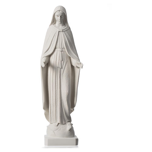 Madonna Miracolosa braccia strette 62 cm marmo bianco 5