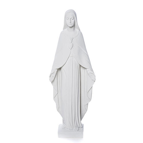 Statua Madonna 36 cm polvere di marmo bianco 1