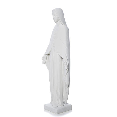 Statua Madonna 36 cm polvere di marmo bianco 3