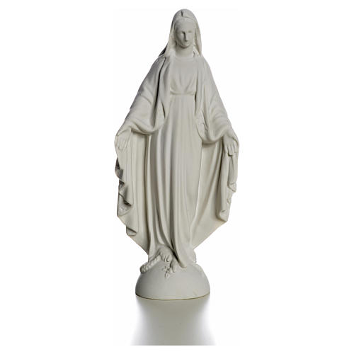 Madonna sul mondo 25 cm marmo bianco Carrara 5