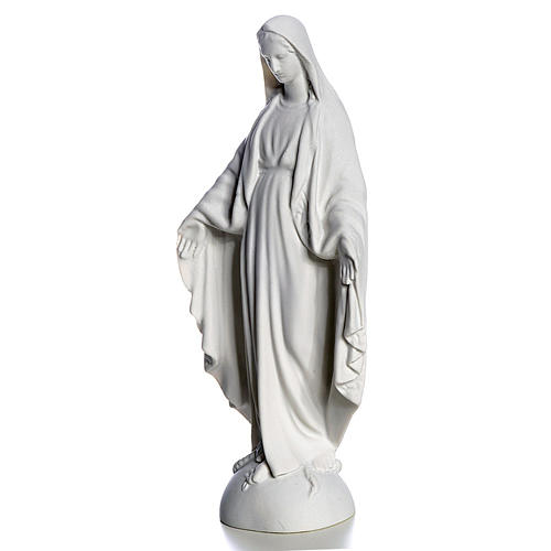 Madonna sul mondo 25 cm marmo bianco Carrara 2