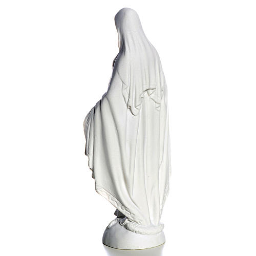 Madonna sul mondo 25 cm marmo bianco Carrara 3