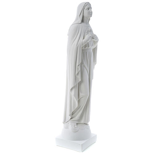 Our Lady with hand over heart, 79 cm reconstituted marble statue 4