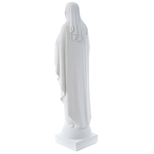 Our Lady with hand over heart, 79 cm reconstituted marble statue 5