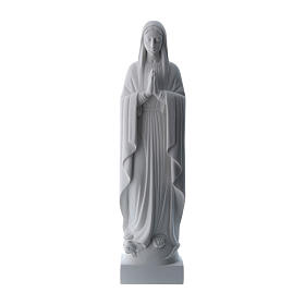 Vierge Marie aux mains jointes poudre de marbre blanc 40-51 cm