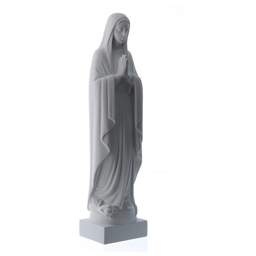 Vierge Marie aux mains jointes poudre de marbre blanc 40-51 cm 2