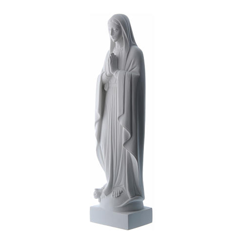 Vierge Marie aux mains jointes poudre de marbre blanc 40-51 cm 3