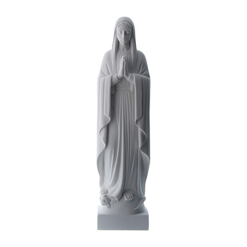 Madonna mani giunte polvere di marmo bianco 40-51 cm 1