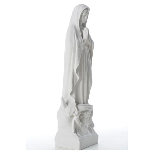 Virgen con luna y niño en mármol blanco 35-45 cm 8