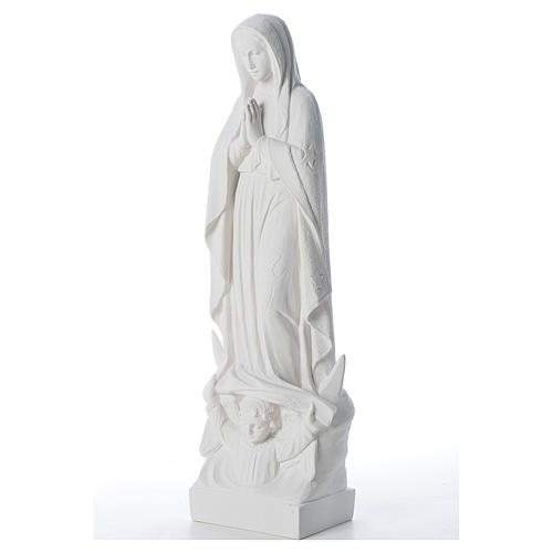 Virgen con luna y niño en mármol blanco 35-45 cm 2