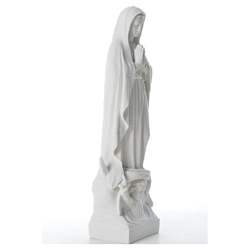Virgen con luna y niño en mármol blanco 35-45 cm 4