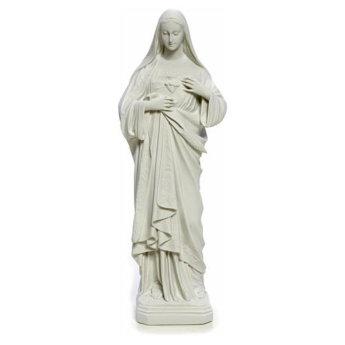 Statua Sacro Cuore di Maria 40 cm marmo bianco 5
