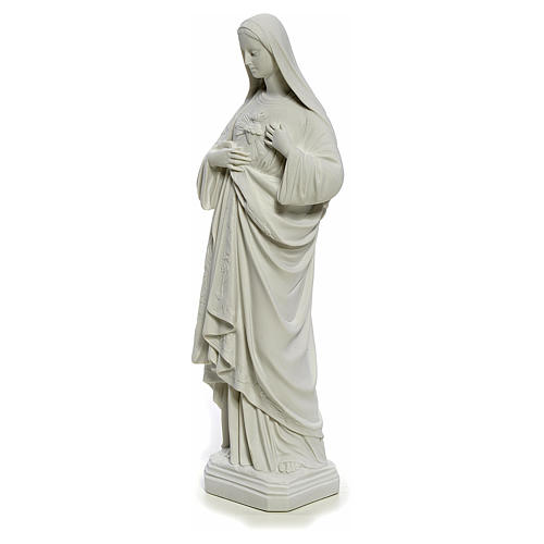 Statua Sacro Cuore di Maria 40 cm marmo bianco 2