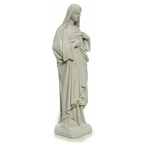Statua Sacro Cuore di Maria 40 cm marmo bianco 4