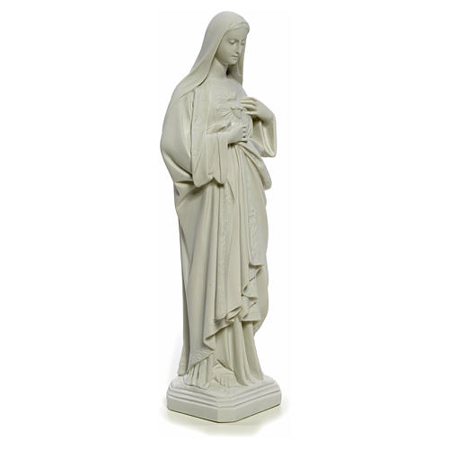 Figurka Niepokalane Serce Maryi marmur biały 40cm 8