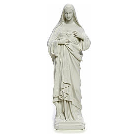 Imagem Sagrado Coração de Maria 40 cm mármore branco