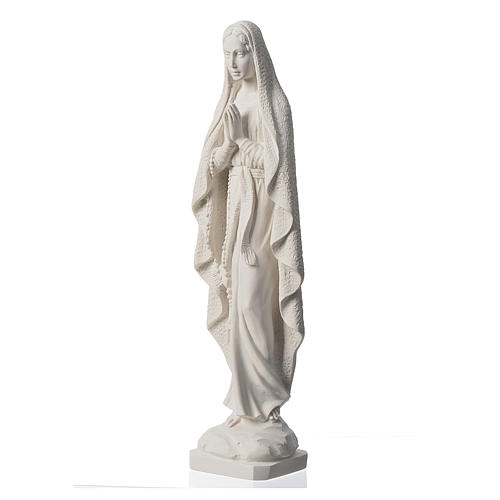 Our Lady of Lourdes statue in reconstituted Carrara marble, 19.5 inches 3