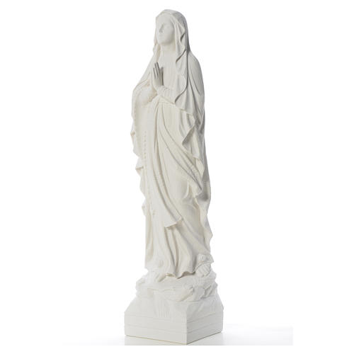 Notre Dame de Lourdes marbre blanc 70 cm 6