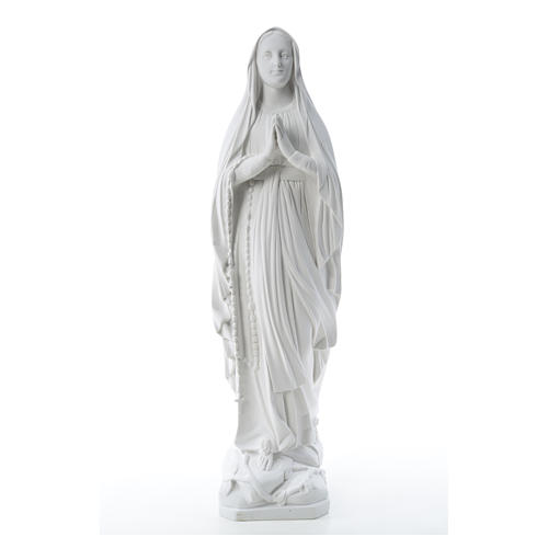 Notre Dame de Lourdes marbre blanc 80 cm 5
