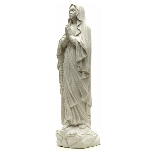 Estatua de la Virgen de Lourdes 50cm mármol blanco 6