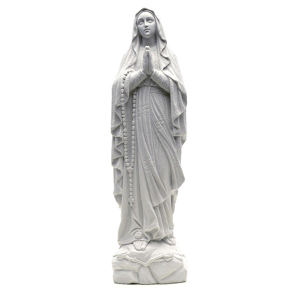 Statua Madonna Lourdes 50 cm polvere di marmo bianco