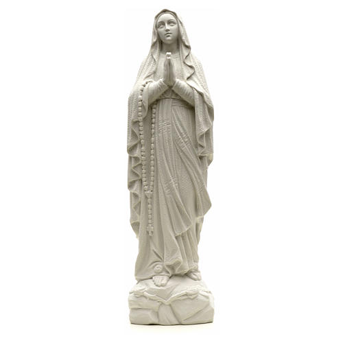 Statua Madonna Lourdes 50 cm polvere di marmo bianco 5