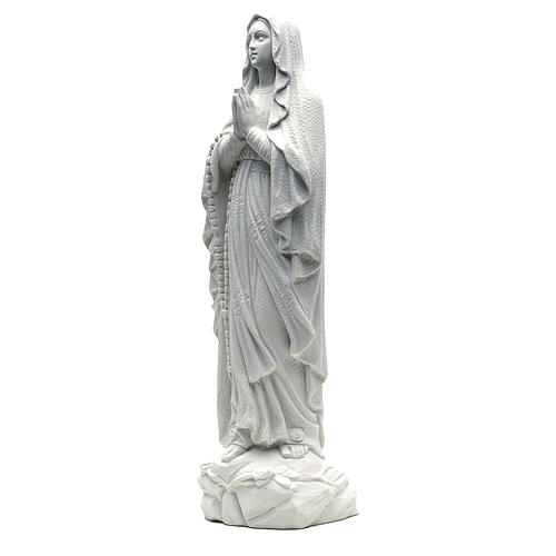 Statua Madonna Lourdes 50 cm polvere di marmo bianco 2