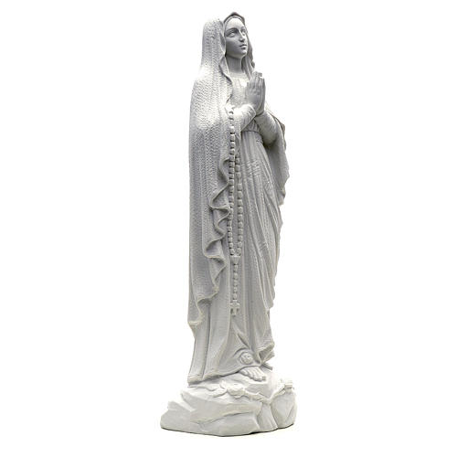 Statua Madonna Lourdes 50 cm polvere di marmo bianco 4