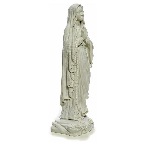 Our Lady of Lourdes, 40cm statue in reconstituted Carrara marble 8
