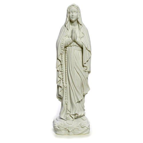 Our Lady of Lourdes, 40cm statue in reconstituted Carrara marble 5