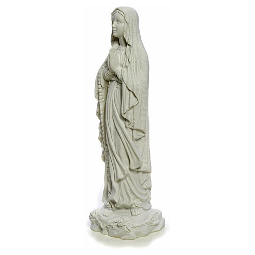 Our Lady of Lourdes, 40cm statue in reconstituted Carrara marble 6