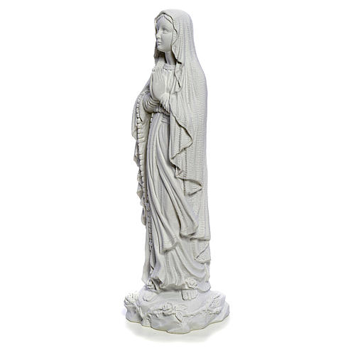 Our Lady of Lourdes, 40cm statue in reconstituted Carrara marble 2
