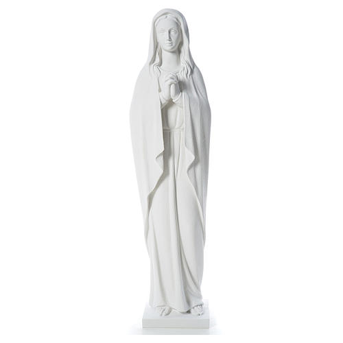 Our Lady stylized statue in reconstituted carrara marble, 80 cm 1