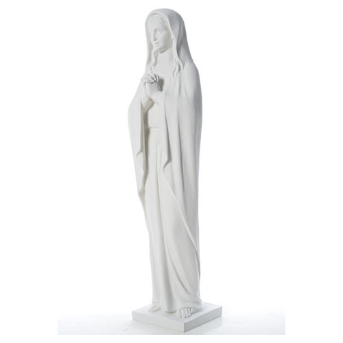 Statue Vierge Marie stylisée marbre blanc 80 cm 6