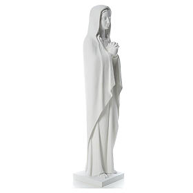 Our Lady stylized statue in reconstituted carrara marble, 80 cm