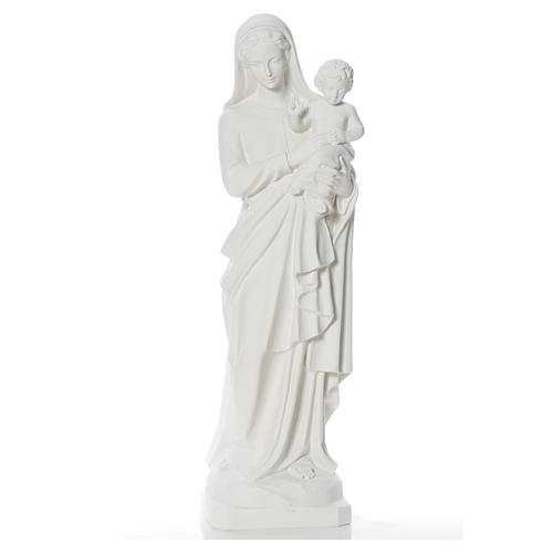 Statue Vierge à l'enfant poudre de marbre 100 cm 6