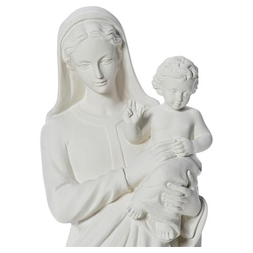 Statue Vierge à l'enfant poudre de marbre 100 cm 10