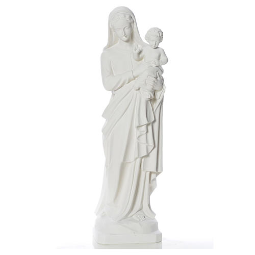 Statue Vierge à l'enfant poudre de marbre 100 cm 1