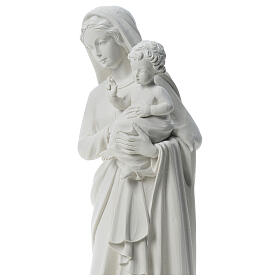 Statua Madonna con bimbo 85 cm marmo bianco