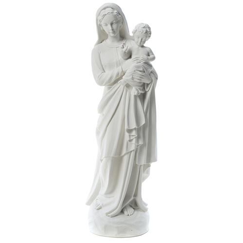 Statua Madonna con bimbo 85 cm marmo bianco 1