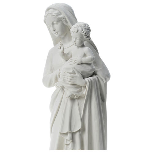Statua Madonna con bimbo 85 cm marmo bianco 2