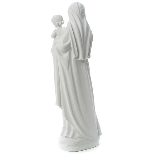 Statua Madonna con bimbo 85 cm marmo bianco 5