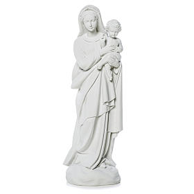 Vierge à l'enfant poudre de marbre 60 cm