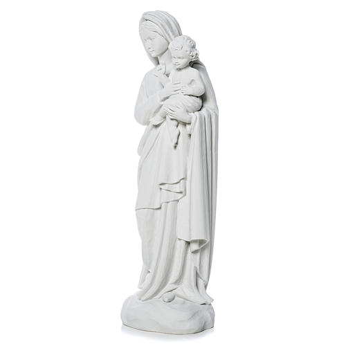 Vierge à l'enfant poudre de marbre 60 cm 3