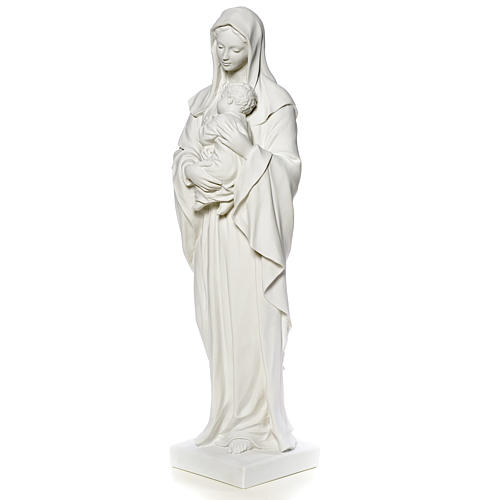 Gottesmutter mit Kind 100 cm Marmorpulver Statue 6