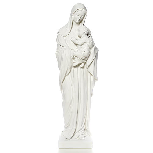 Virgin Mary and baby Jesus, reconstituted Carrara Marble, 100 cm 5